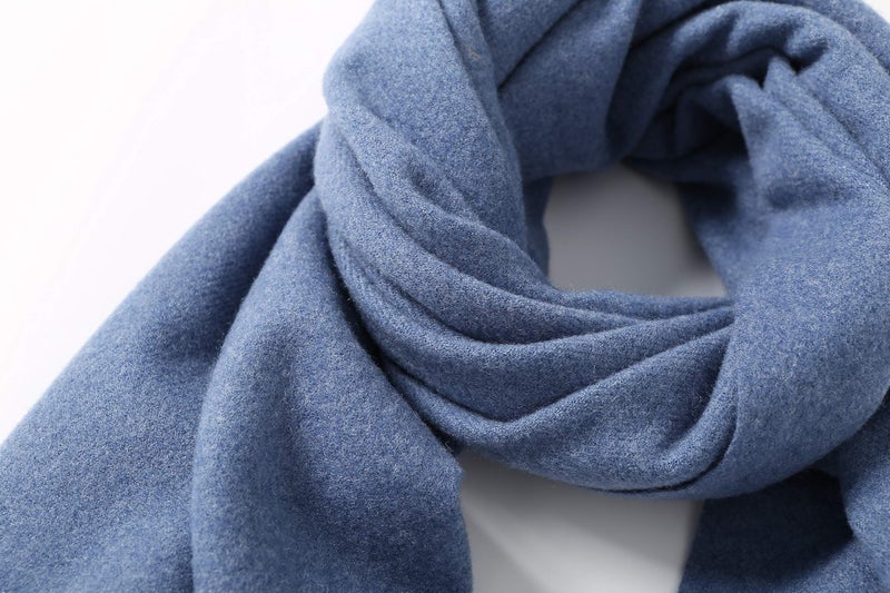 Jeelow Womens Pashmina Shawl Wrap â€“ Reversible Travel Scarf, Blanket Poncho Cape, Shawls and Wraps for Evening Dresses, Wedding & Formal Outfits (Blue Jean) - Image 5